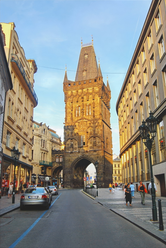 22 - The historic Powder Tower (Prašná brána), a famous Gothic gate located in Prague, Czech Republic